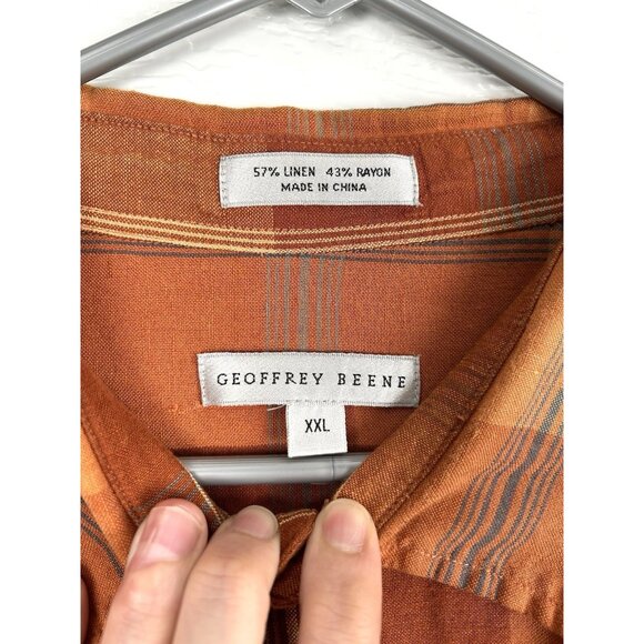 Geoffrey Beene Plaid Button Up Short Sleeve Casual Shirt Size XXL Read Notes - Picture 4 of 16